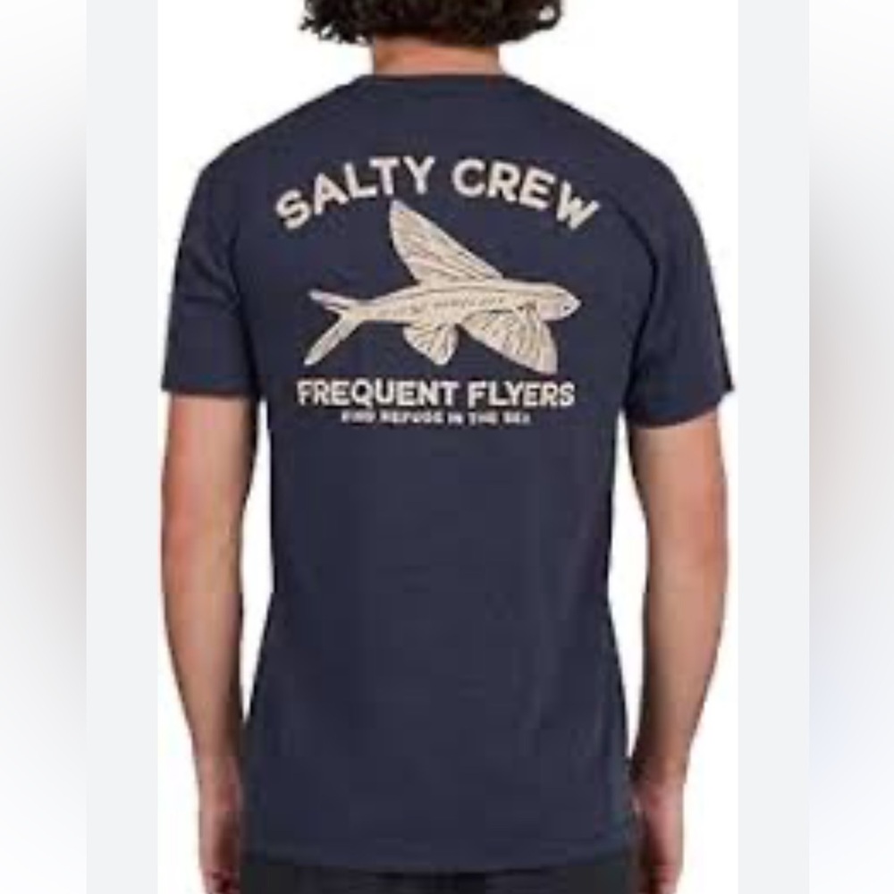 Salty Crew Frequent Flyers Graphic Short Sleeve Premium Tee Charcoal Crew-Medium